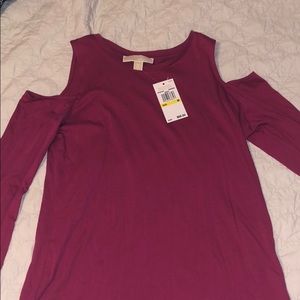 Michael Kors Cut Shoulders Long Sleeve Shirt